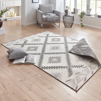 Produktbild von In- & Outdoor Wendeteppich Malibu Grau Creme, Größe:200x290 cm