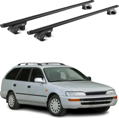 Image de Barres de toit ABE pour Toyota Corolla Break / Verso 2000-2009 5 P Alu Noir 2x