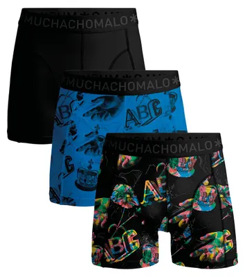 Produktbild von Muchachomalo Herren Boxershorts – 3er Pack – Baumwolle Stretch – Bequeme Unterwäsche – Größe XL - U-ARTYFARTY1010-01