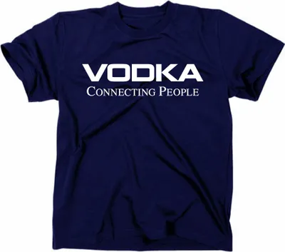 Zdjęcie produktu dla Styletex23 T-Shirt Vodka Connecting People Fun, granatowy, L