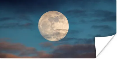 Produktbild von MuchoWow® Poster Mond - Wolken - Nacht 40x20 cm - Poster für die Wand - Poster Schlafzimmer