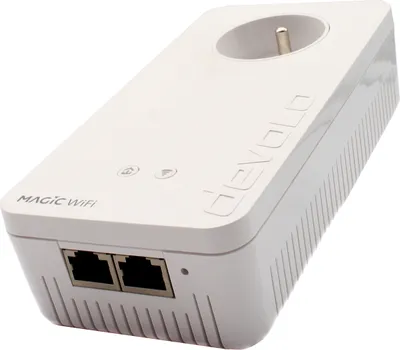 Zdjęcie produktu dla devolo Magic 2 WiFi next: najszybsza na świecie karta CPL WiFi (2400 Mbps, 2 porty Gigabit Ethernet) idealna do pobierania i przesyłania strumieniowego (wersja francuska)