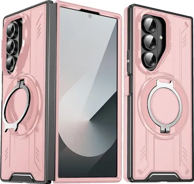 Immagine prodotto di Per Samsung Galaxy Z Fold7 5G MagSafe 360 gradi Magnetic Ring Holder Custodia protettiva Rosa