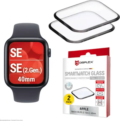 Zdjęcie produktu dla Displex 02146, Szybka na ekran, Smartwatch, Przezroczysty, Apple, Apple Watch SE3/SE2/SE (40mm), Szkło hartowane