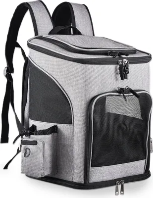 Produktbild von Haustiertrage-Rucksack fuer grosse, kleine Katzen und Hunde, Welpen, Sicherheitsmerkmale und gepolsterte Rueckseite