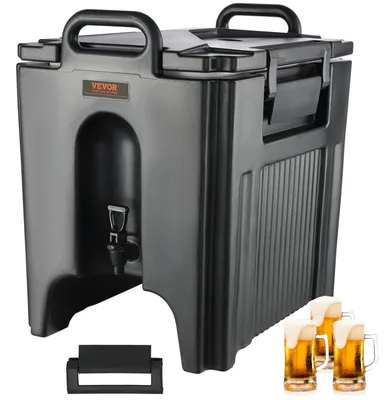 Immagine prodotto di VEVOR Distributore di bevande calde e fredde Distributore di bevande 37,6 L, LDPE Fontana di acqua calda e fredda Grande distributore di bevande con rubinetto per caffè, latte freddo, acqua, succo di frutta, ecc. Caraffa sottovuoto 1-2 persone