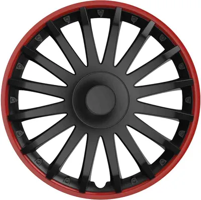 Produktbild von Radkappen Crystal 16" schwarz-rot, passend für Stahlfelgen