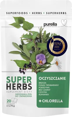 Zdjęcie produktu dla Purella Superfoods Superherbs Mieszanka ziol do zaparzania Oczyszczenie 35 g