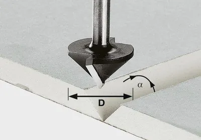 Produktbild von Festool Gipskartonfräser HW Schaft 8 mm HW S8 D12,5/45° | 491000