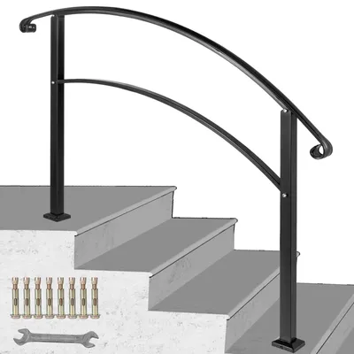 Immagine prodotto di Corrimano - Ringhiera - Scala - Corrimano per scala - Supporto - Ferro battuto - Regolabile fino a 106 cm