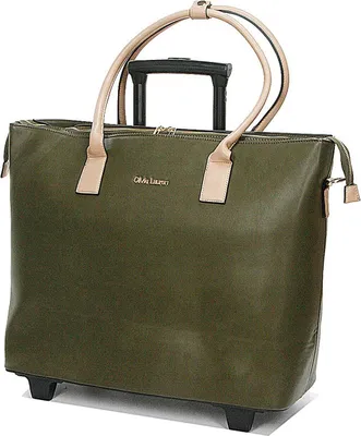 Produktbild von Damen Trolley Lehrertasche, Aktentasche auf Rollen Dunkel Grün/Beige Bowatex