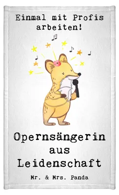 Produktbild von Mr. & Mrs. Panda Handtuch Opernsängerin Leidenschaft - Weiß - Geschenk, gäste wc, Gästetuch, Baumwollhandtuch, badezimmer