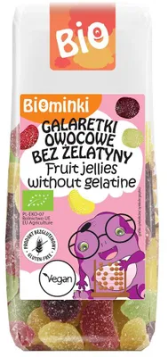 GALARETKI OWOCOWE BEZ ŻELATYNY BEZGLUTENOWE BIO 100 g - BIOMINKI