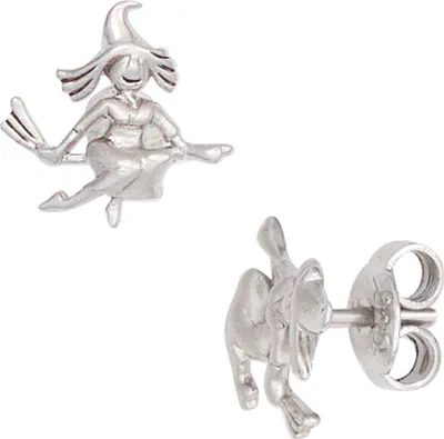 Produktbild von JOBO Kinder Ohrstecker Hexe 925 Sterling Silber rhodiniert teilmattiert Ohrringe