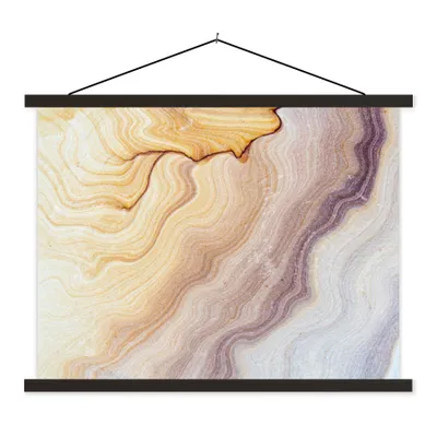 Produktbild von MuchoWow® Textilposter Marmor - Textur - Sandstein - Gold - Marmoroptik 60x45 cm mit schwarzem Rahmen - Poster Schlafzimmer