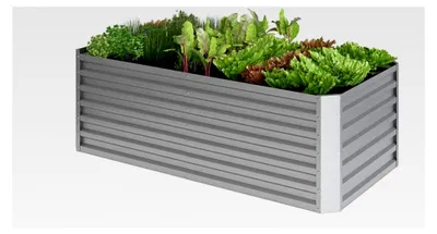 Produktbild von Hochbeet Kräuterbeet Gemüsebeet rechteckig 180x90x60cm Silber Pflanzkasten Aufzucht Beet Garten