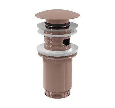 Productafbeelding van ALCA A392-RG-B afvoercombinatie voor wastafel, CLICK/CLACK 5/4", met overloop, roodgoud, geborsteld, mat
