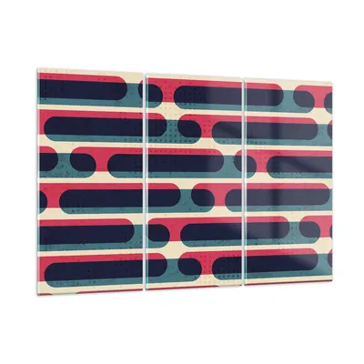 Produktbild von Bilder auf glas - 3 Teile - Abstraktion Muster Modern - 105x70cm - Glasbilder - Wandbilder - Bilder - zum Aufhängen bereit - Wanddekoration aus Glas - Glas Bilder - Wandbild auf Glas - GCE105x70-4200