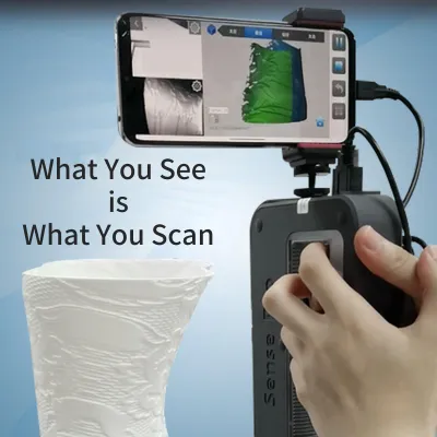 Zdjęcie produktu dla Ręczny mobilny skaner 3D Sense Pro Przenośny skaner do modelowania 3D Wysoka precyzja Dokładność 0,3 mm Obsługa wyjścia OBJ/STL/PLY Kompatybilny z systemem Windows10/8 iOS Android do drukowania 3D Modelowanie wzornictwa przemysłowego