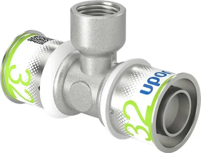 Image de UPONOR S-Press PLUS, pièce en T, avec filetage intérieur, 32-Rp1/2"FT-32, 1 pièce.