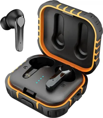 Produktbild von Moodix Bluetooth-Kopfhörer für Männer und Frauen, aktive Geräuschunterdrückung drahtlose Kopfhörer mit Mikrofon, Deep Bass Ohrhörer für Android und iOS, schwarz-gelb, ipx5 wasserdicht