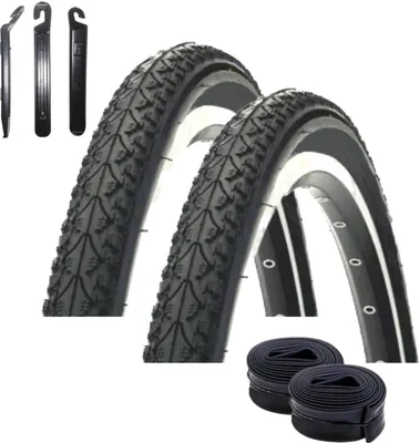 Produktbild von Angebot-Set / 2 x Kenda K-935 28" Fahrradreifen Fahrradmantel in Schwarz 47-622 ( 28 x 1.75 ) + 2 passende Schläuche DV inkl. 3 Reifenheber