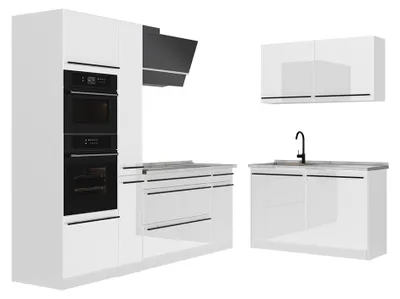 Obrázok produktu pre Rohová kuchyňa Vicco R-Line Biely vysoký lesk/biely 230 x 120 cm bez pracovnej dosky, Model 66748