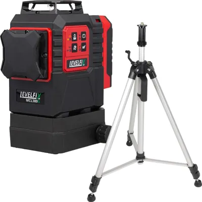 Image de Levelfix MCL380G Laser multiligne motorisé, faisceau vert - Set avec trépied 1,5 m - NETIM - 563801