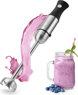Produktbild von ProfiCook® Stabmixer mit 1000W Longlife-Motor, ideal für Smoothies und Shakes, Mixstab mit 4-fach Messer zum mixen und pürieren, Stabmixer Edelstahl mit ergonomischem Soft-Touch-Griff, PC SM 1094