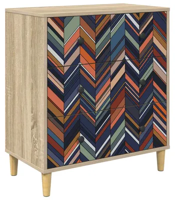 Obrázok produktu pre Komoda s zásuvkami OMMEN, geometrický vzor, 66 x 36,5 x 75 cm