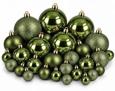 Productafbeelding van Mica Decorations Kerstballen Set Donkergroen 46 stuks - Onbreekbare Kerstballen van Gerecycled Polystyreen - Diameter 4, 6 en 8 cm - Ideaal voor Kinderen en Huisdieren - Groen