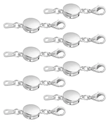 Image de Fermoirs pour bijoux - Fermoir pour chaînes, idéal pour la création de bijoux faite maison - 8 pièces, argent