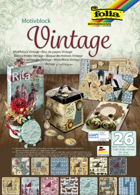 Zdjęcie produktu dla folia 47549 podkładka z motywem folia "Vintage", 240 x 350 mm, 26 arkuszy