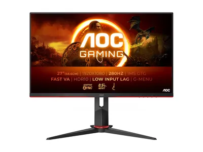 Produktbild von AOC G2 27G2ZN3/BK, 68,6 cm (27"), 1920 x 1080 Pixel, Full HD, LCD, 1 ms, Schwarz, Rot