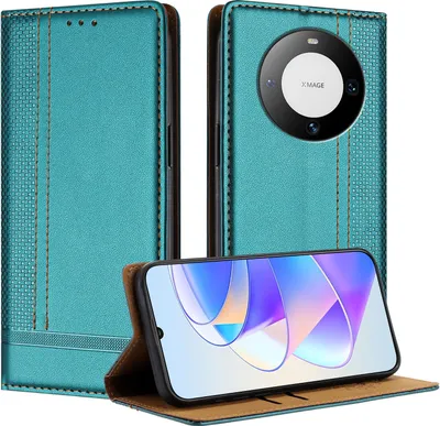 Produktbild von Handyhülle für Huawei Mate 60 Leder Flip Klappbare Schutzhülle mit Standfunktion Grün