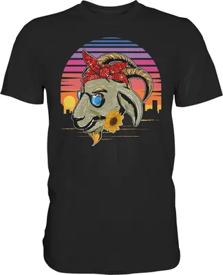 Produktbild von Ziege Sonnenblumen T-Shirt Gärtner Geschenk Garten – Black / S
