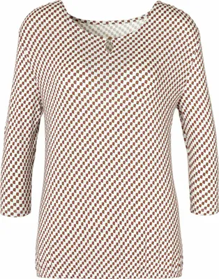 Produktbild von VIVANCE 3/4-Arm-Shirt mit Zierknopf am Ausschnitt weiß Größe 40/42