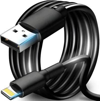 Produktbild von Lightning iPhone Kabel Ladekabel Datenkabel USB mit Schnellladung Kabel QC USB-A Cable für Original 8 X 12 13 iPad iPod Stecker 1m Schwarz Retoo