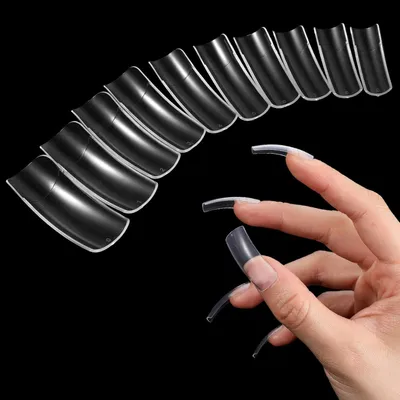 Produktbild von Nageltipps 500 Stück, lange gebogene Nägel, 10 Größen, vollständige Abdeckung, für Nagelverlängerung