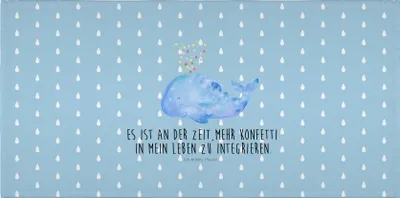 Produktbild von Mr. & Mrs. Panda 50 x 100 Handtuch Wal Konfetti - Blau Pastell - Geschenk, Trennung, gesichtshandtuch, kleines, Frotteehandtuch, Abnehmen, Wale, Geburtstag, Meer, 50x100