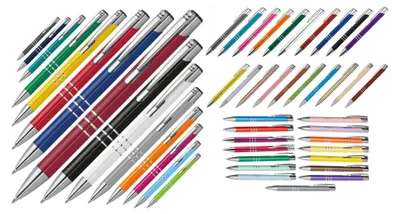 Produktbild von 50 Kugelschreiber aus Metall / 50 Farben