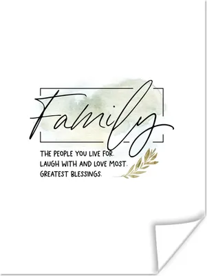 Produktbild von MuchoWow® Poster Zitate - Familie - Sprichwörter 90x120 cm - Wohnzimmer