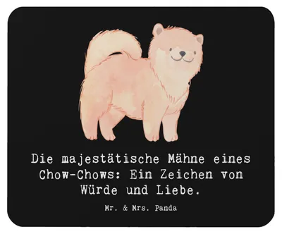 Produktbild von Mr. & Mrs. Panda Mousepad Chow-Chow Mähne - Schwarz - Geschenk, Mouse Pad, Mauspad, mausteppich, sanfte Natur, chinesische Hunderasse, Hunderassen Pflege, treue Freunde