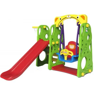 Produktbild von Kleinkinder Schaukelgerüst 3 in 1 Grün Rutschkombi Babyschaukel