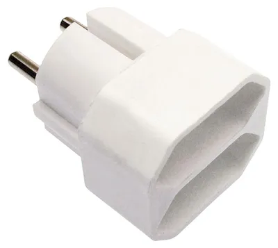 Produktbild von as-Schwabe Schutzkontaktstecker auf 2 Euro-Stecker 230V 16A Adapter Weiß IP20