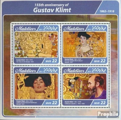 Produktbild von Briefmarken Malediven 2017 Mi 6863-6866 Kleinbogen (kompl. Ausg.) postfrisch Gustav Klimt