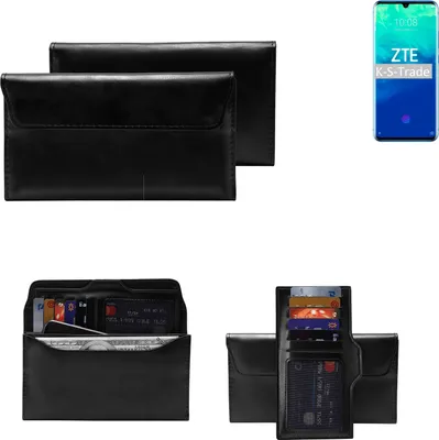 Produktbild von K-S-Trade Handy Hülle kompatibel mit ZTE Axon 10 Pro Schutz Hülle Tasche Schutz Case Handytasche Kunstleder schwarz, 1x