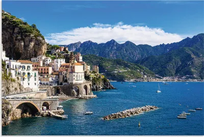 Produktbild von ARTland Wandbild Alu für Innen & Outdoor Atrani an der Amalfiküste in Italien Größe: 30x20 cm