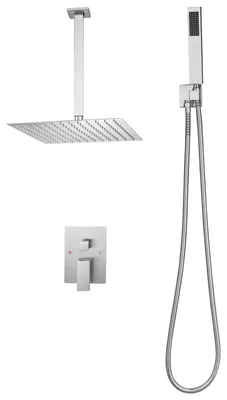 Produktbild von Duscharmatur Regenduschsystem für Badezimmer Duschsystem mit 305 mm quadratischem Regenduschkopf & Handbrause