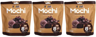 Zdjęcie produktu dla Royal Family, Mochi Chocolate z kremem, pojedynczo zapakowane, 120g, zestaw 3 sztuk